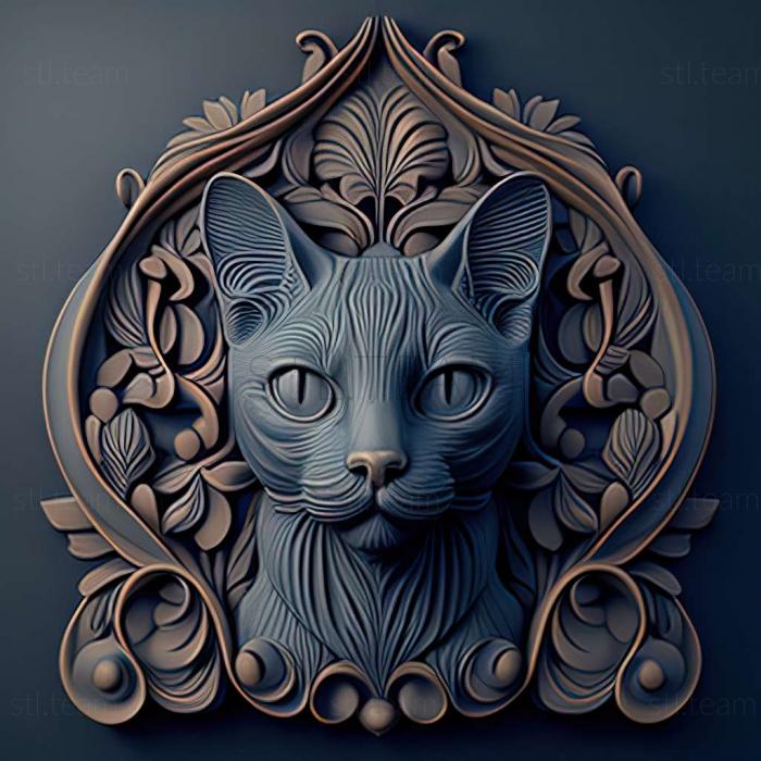 3D model Russian Blue cat (STL)